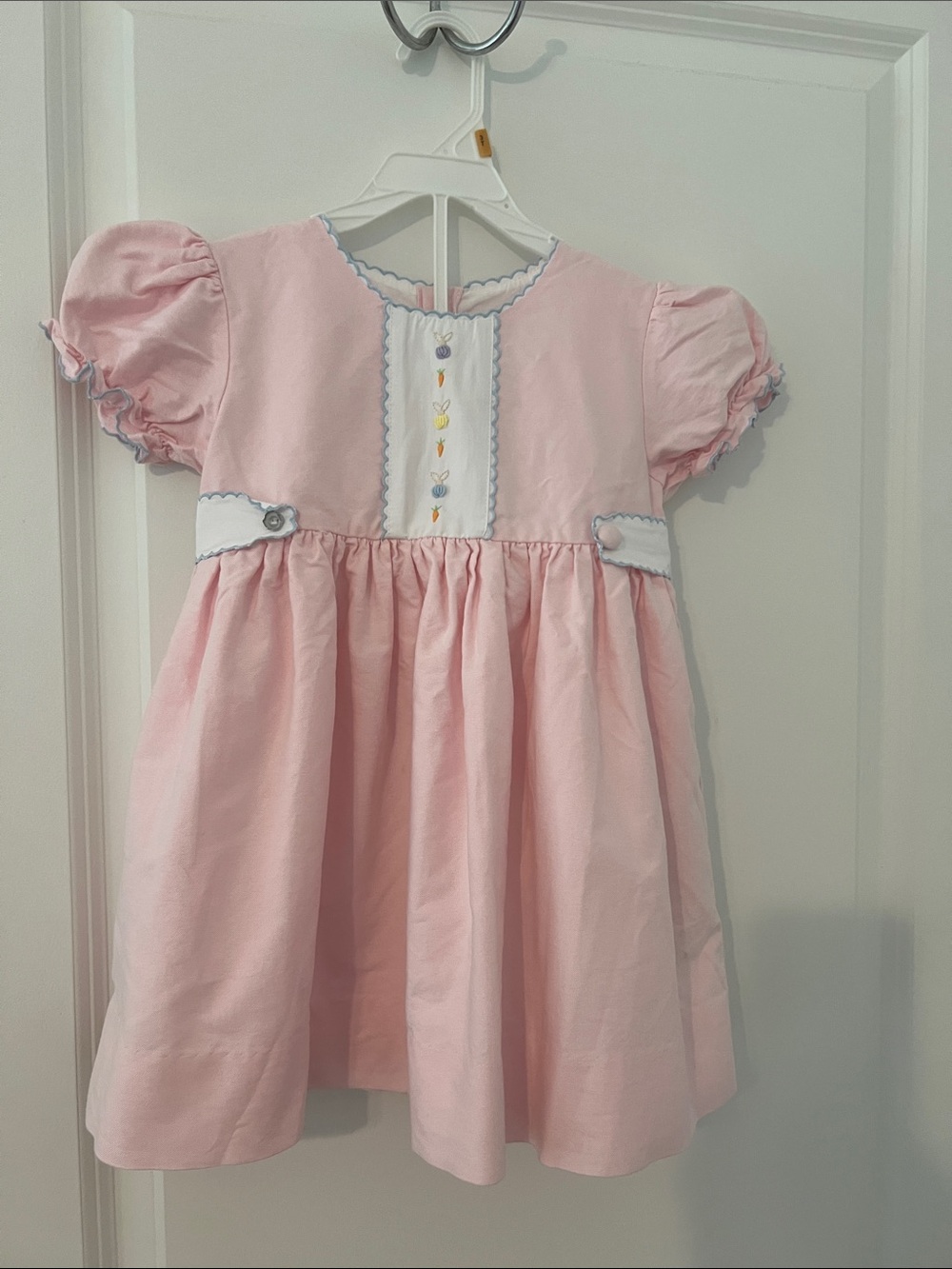 The Proper Peony Classic Pink Girls' Dress with Embroidered Detail